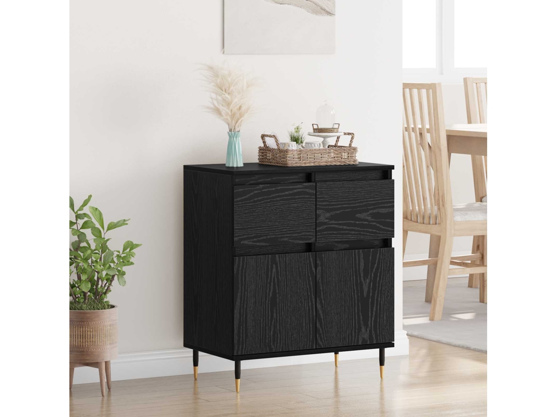Vidaxl Buffet Com Gaveta Carvalho Preto 60 X 35 X 70 Cm