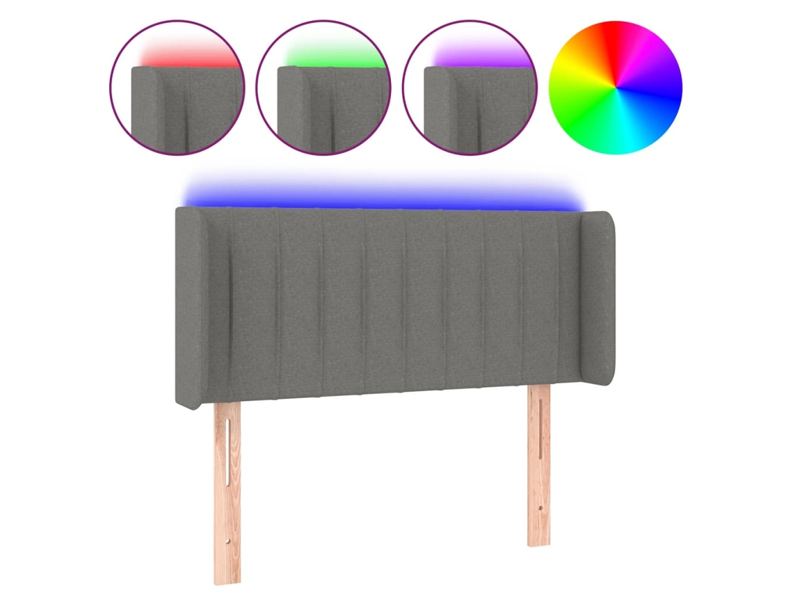 Led Headboard, Led Headboards Vidaxl Cinzeto Tecido (83 X 16 X 78/88 Cm)