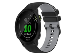 Pulseira, Compatível Com Garmin Forerunner 55 20mm De Silicone Bicolor Xadrez Preta Cinza Chennls