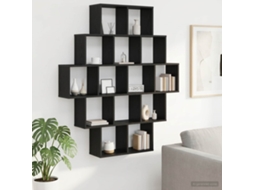 Vidaxl Prateleira De Parede Carvalho Preto 120 X 20 X 136 Cm