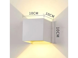 Luz LED quadrada de 12W, superfície, branco quente 10x10 cm ZYBLSSBB