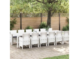 Vidaxl Conjunto De Jantar Para Jardim 13 Unid. Branco Rattan Polt
