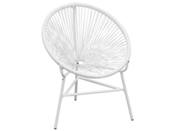 Vidaxl Cadeira Lua De Fios Para Jardim Vime Pe Branco