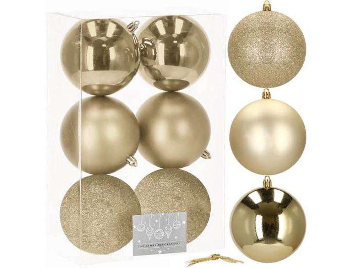 Conjunto de Bolas para Árvore de Natal com 6 Peças