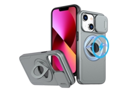 Capa Zruxe Compativel Com Iphone 13 (camshield - Magsafe - Ring Holder - Armor - Cinza Titanio)