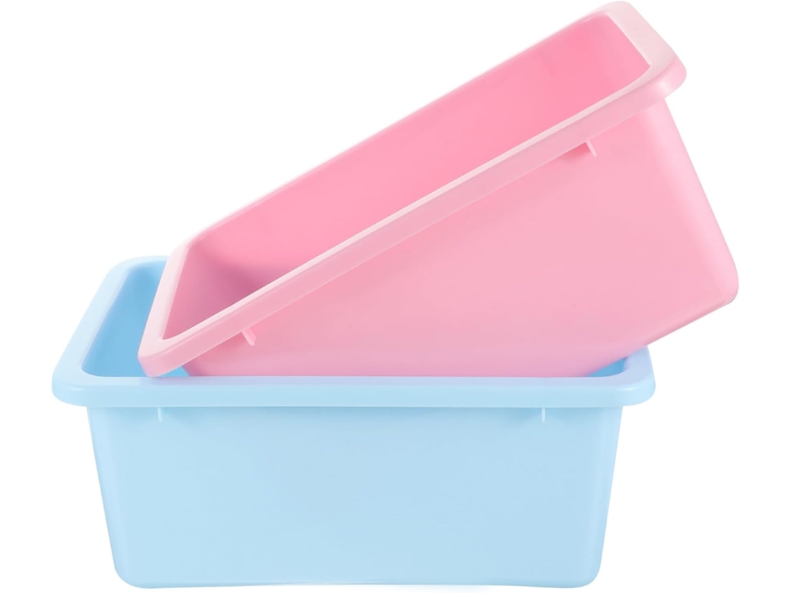 Conjunto De 2 Rosa Azul Plástico Para Decoração