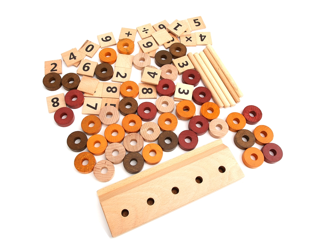 Brinquedo Educativo De Matemática Em Madeira Para Crianças Com Contas Numéricas Para Aprendizagem De Cálculo E Contagem