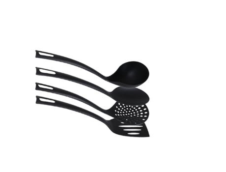 Conjunto de Utensílios de Cozinha Quttin Preto Nylon 4 Peças