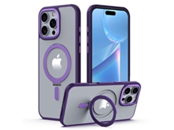 Casa Em Tpu À Prova De Quedas, Magnético Com Suporte Para Apple Iphone 16 Pro - Roxo
