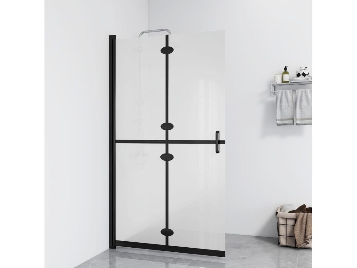 Vidaxl Divisória Chuveiro Dobrável 110x190 Cm Vidro Fosco Esg