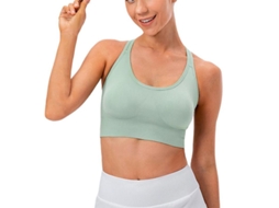 Top esportivo feminino liso 2026 para academia, corrida e ioga. Top cropped casual.