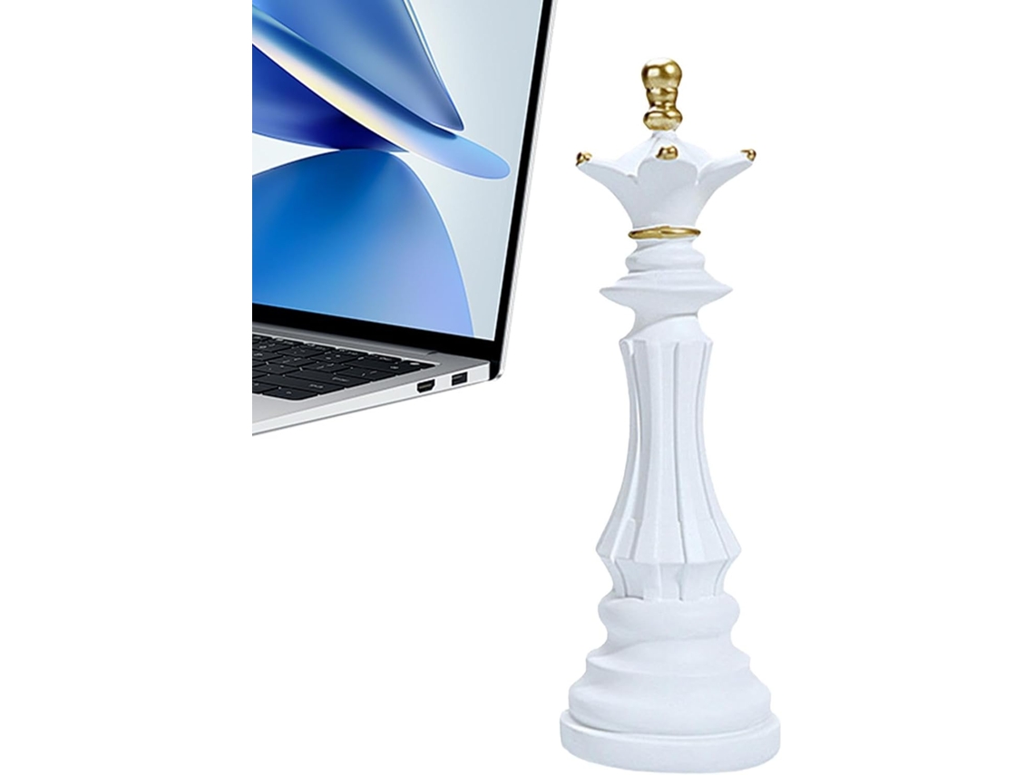 Peça De Xadrez Decorativa Em Resina | Estátuas De Rei E Rainha | Ornamentos