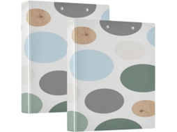 Massa minimalista de 1 a 2 unidades com círculos simples em tons pastel, cadeados, argolas com sacos, pacote com 200 folhas.