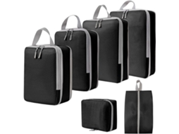 Conjunto de 6 Organizadores de Viagem com Compressão, Respiráveis, para Itens de Higiene Pessoal, Ideais para o Dia a AQUAFORGE