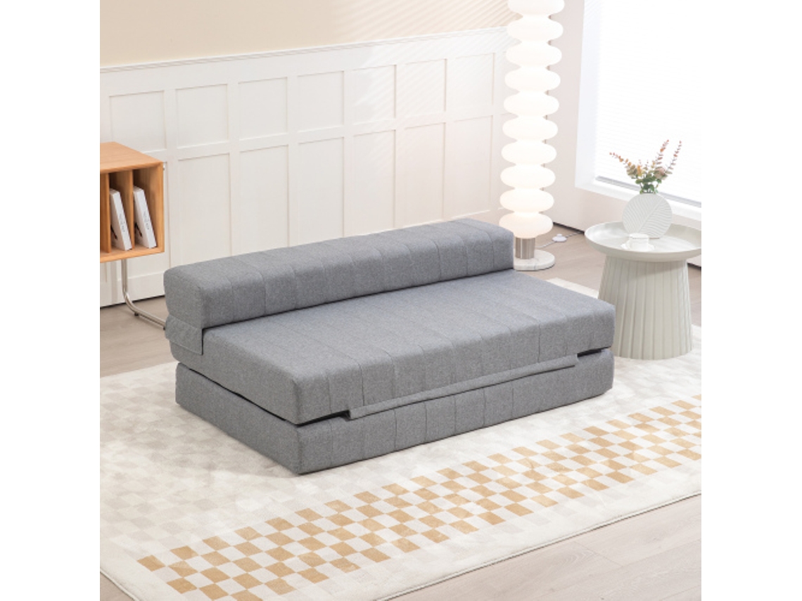 Este Sofá 2 Em 1 Suporta Até 250 Kg É Um Sofá Cama Dobrável Feito De Tecido Com Textura De Linho E Adequado Para Duas Pessoas. Loja BAGOLY
