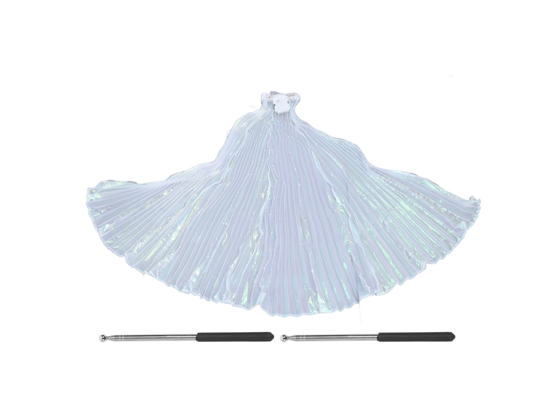 Traje de dança do ventre com asas LED luminosas e varas para carnaval, festa, palco, 95cm S/MARCA