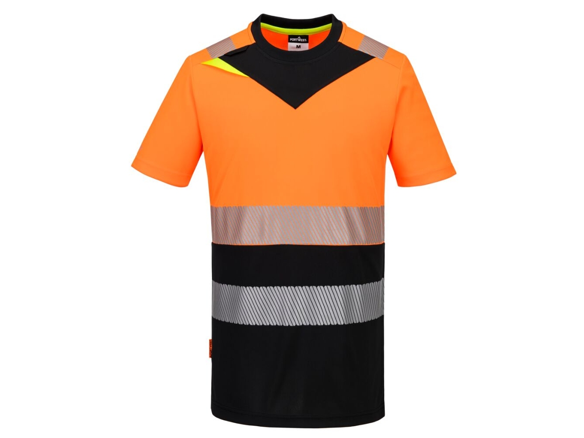 Camiseta De Trabalho Alta Visibilidade Dx4 Classe 1 Manga Curta Naranja/negro / Xxl