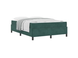 Estrutura da Cama com Colchão Verde Escuro Tecido MAISON EXCLUSIVE 140x200 cm