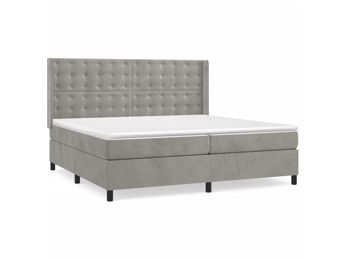 Box Spring Bed, Box Spring Beds Vidaxl Cinzeto Veludo (200 X 200 Cm)