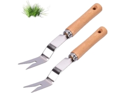 Ferramenta Manual De Desgrama Em Aço Inoxidável Em Forma De V Para Jardim, 2 Peças, Remoção Rápida De Ervas Daninhas