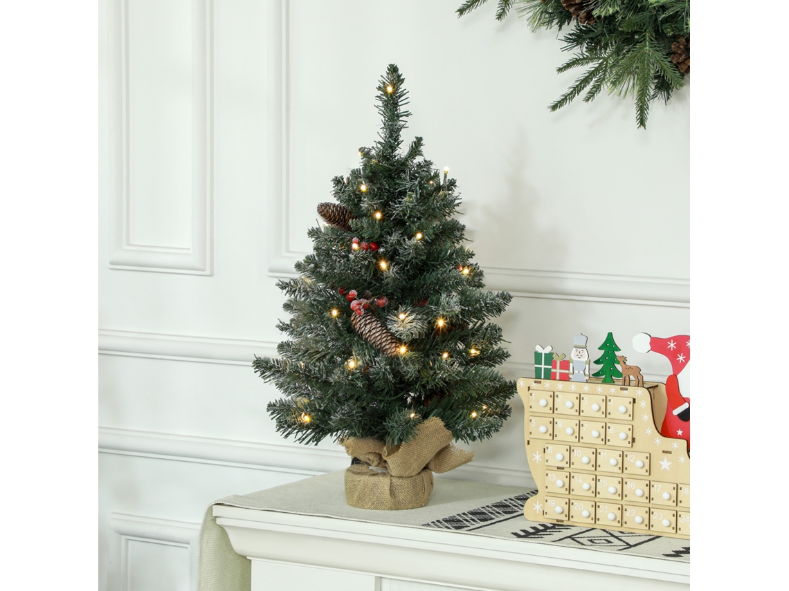 Árvore De Natal Artificial, Em Metal, Plástico, Com Iluminação Led, Cor Branco E Verde