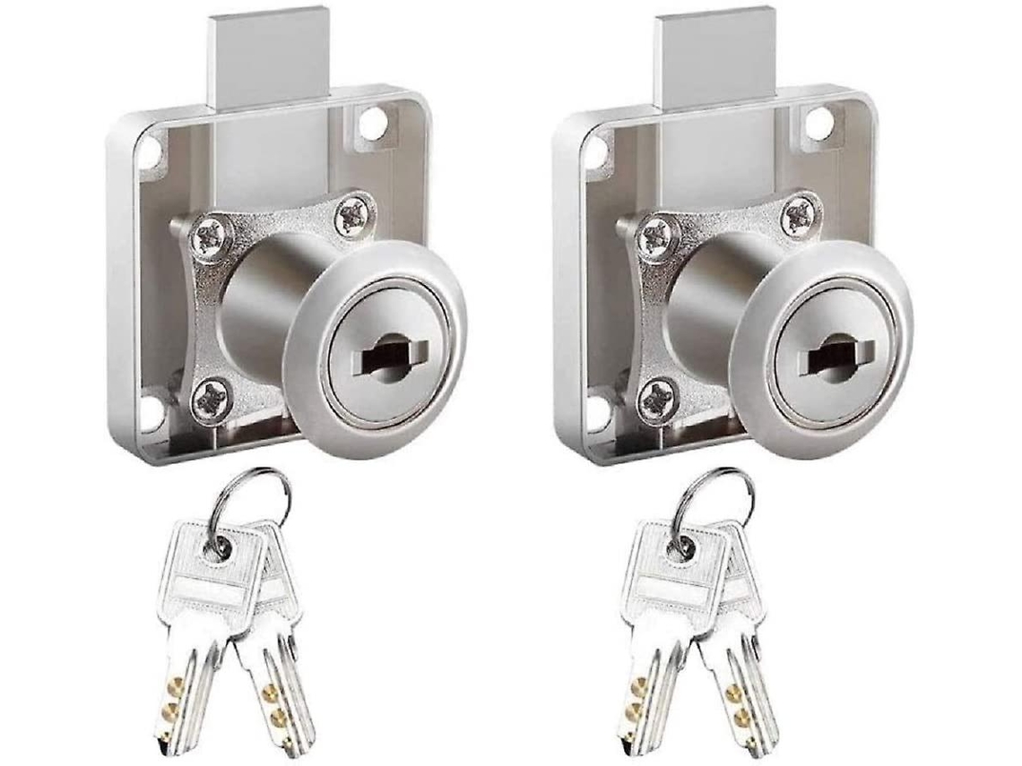 2 Cerraduras de Cilindro para Cajones Cam Seguridad Puertas de Cristal Mostradores Armarios Gabinetes Correos Oficina