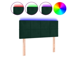 Cabeceira de Cama com Luzes Led Veludo Verde Escuro MAISON EXCLUSIVE (90x5x78 cm)