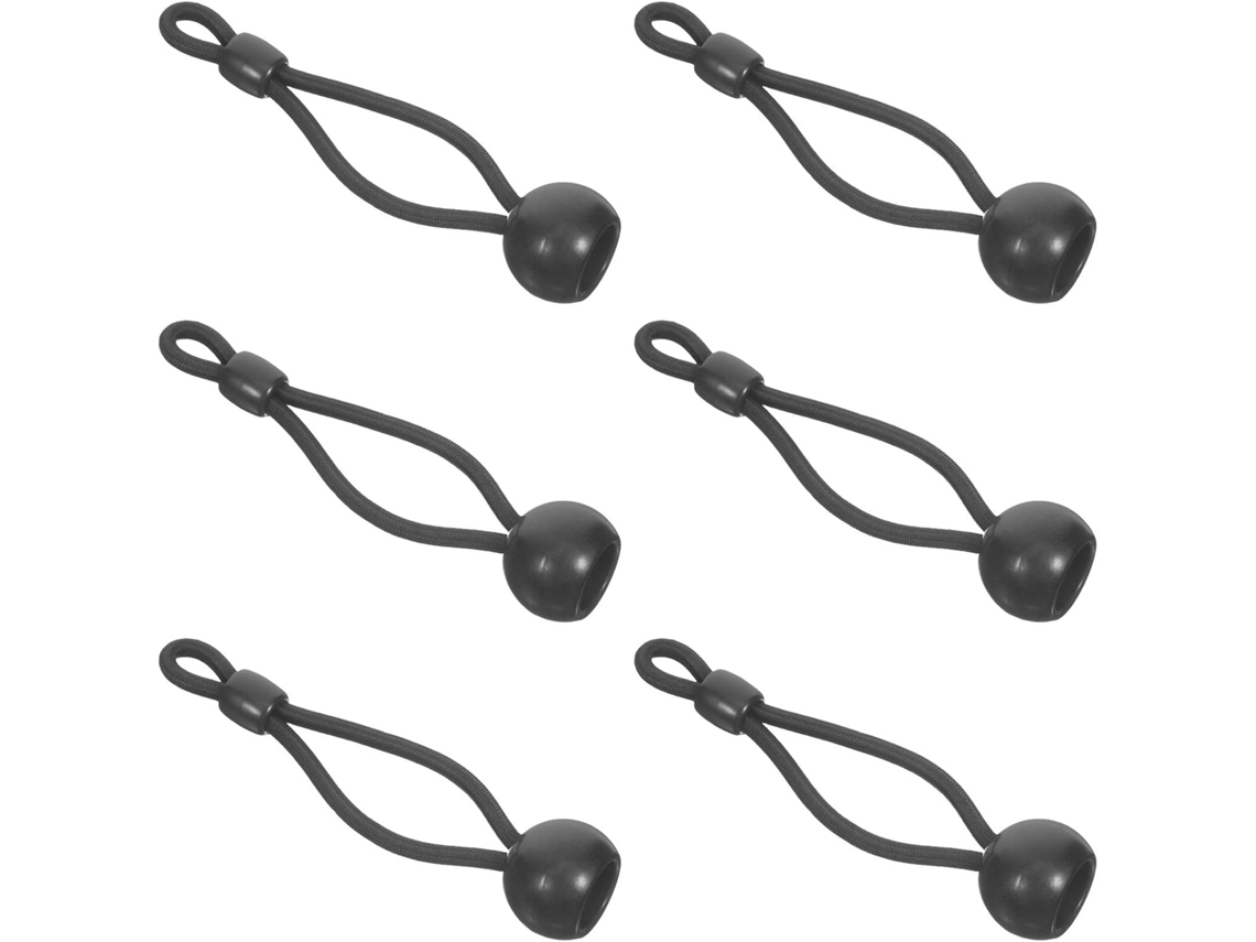 Conjunto De 6 Peças Acessórios Para Cortinas À Prova Vento Com Mola Elástica E Bola Fixação, Em Plástico E Nylon