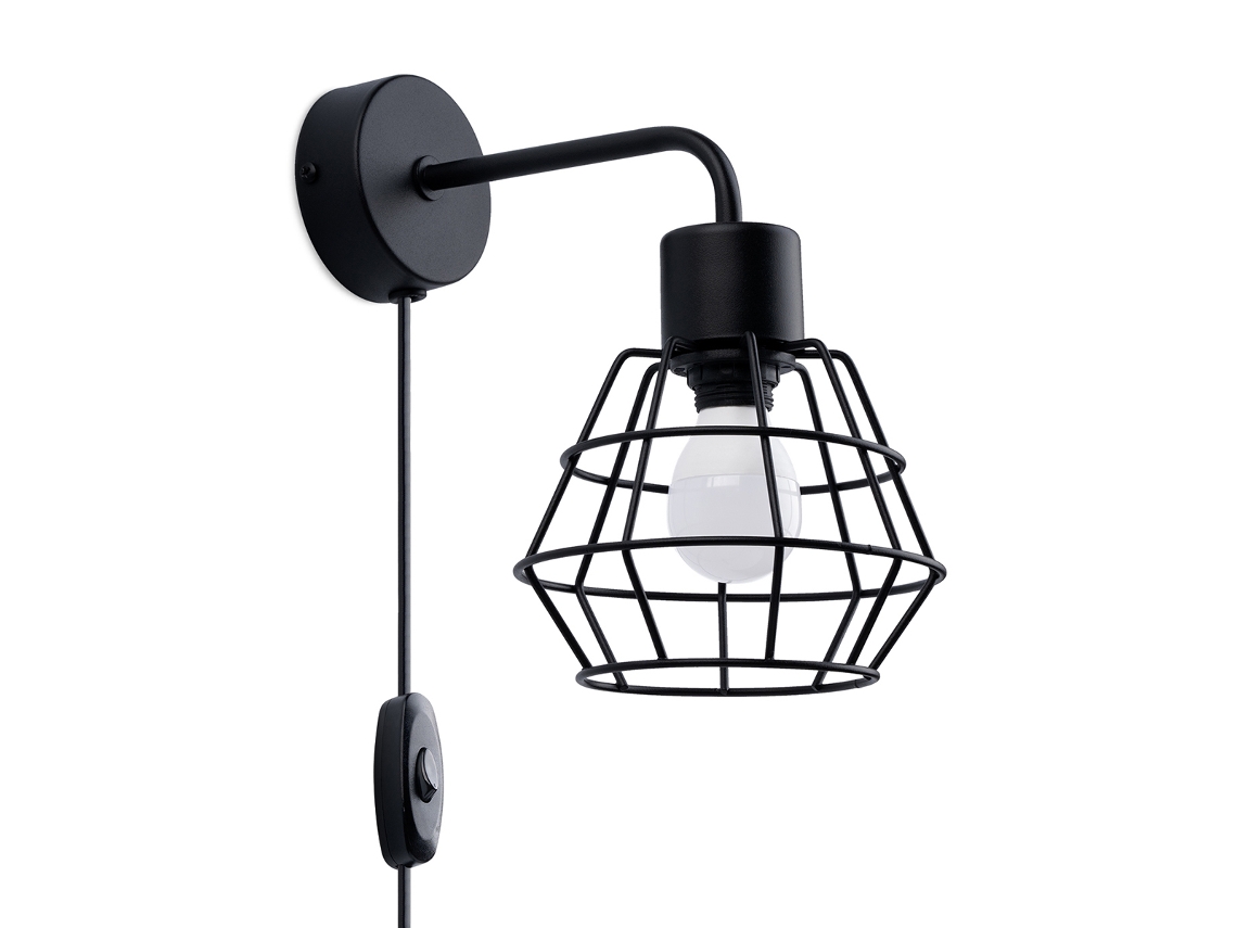 Candeeiros de Parede Suba de Aço Preto 23X15X23Cm SOLLUX LIGHTING