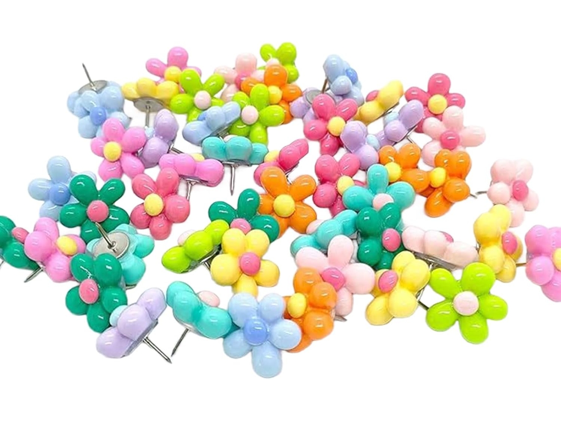 Alfinetes Decorativos Para Murais De Avisos Com Design Divertido, Ideais Para Casa E Escola Possuem Um Design Colorido