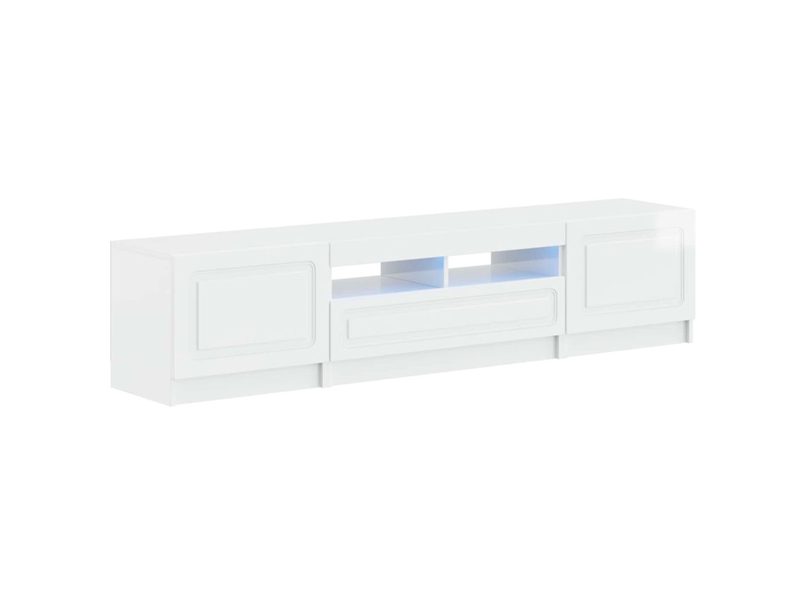 Vidaxl Armário De Tv Led De 5 Peças Branco Brilhante