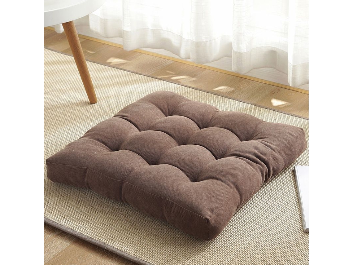 Rebe almohada Cuadrada para Suelo 18x18 Pulgadas Cojín de Meditación Yoga Suave Cómodo Café Caliente