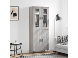 Vidaxl Armário Alto 69,5x34x180 Cm Derivados De Madeira Sonoma Cinza