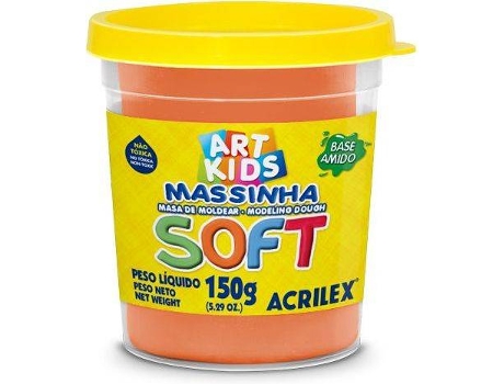 Plasticina ACRILEX Soft Laranja 150 g (Idade Mínima: 3 anos)