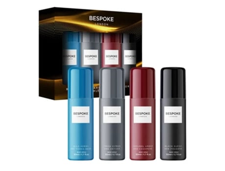 Conjunto de fragrâncias corporais masculinas Bespoke London (pacote com 4, 50 ml)