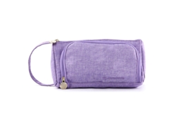 Estojo para Canetas de Lino e Algodão Roxo com Zíper S/MARCA (Grande)