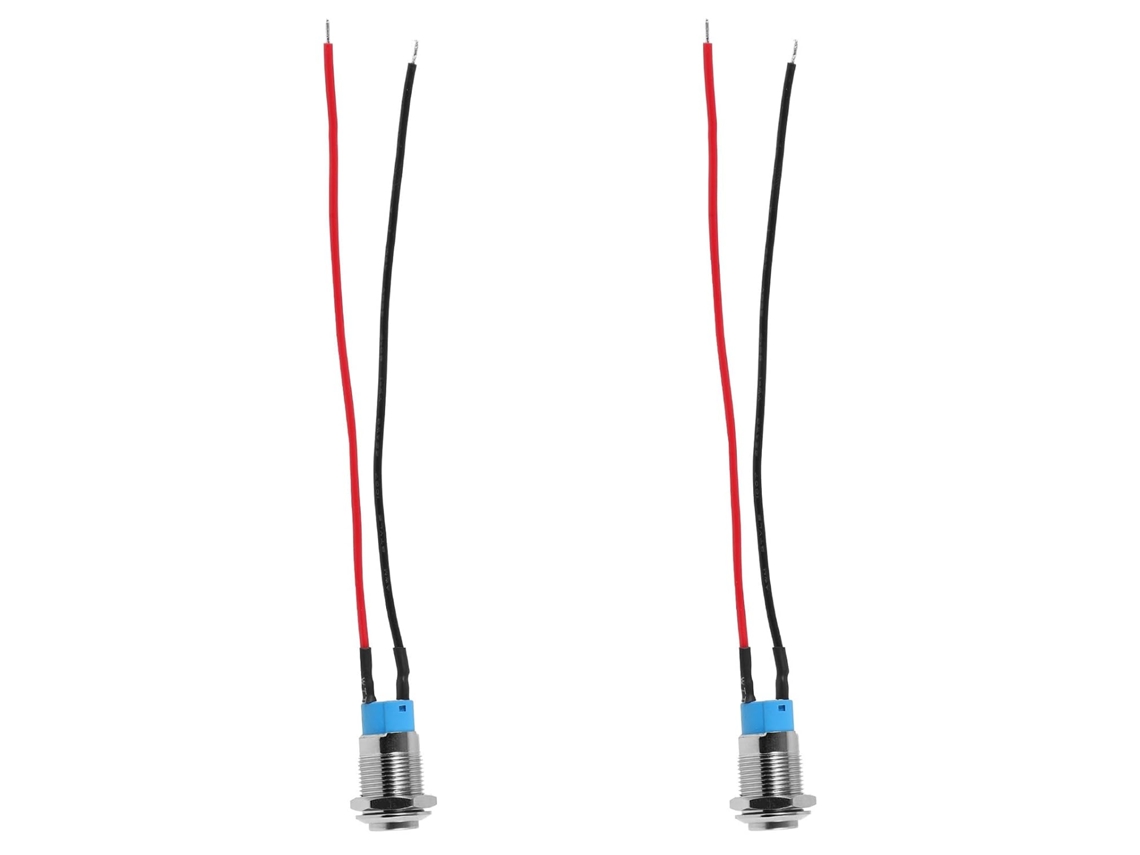 Botão De Pressão Momentâneo De 12 Mm Com Cabeça Voltada Para Cima, Travamento Automático E Cabo.
