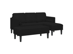 Conjunto 2 Conjunto De Sofás Vidaxl Preto Veludo (173 X 131 X 67 Cm)