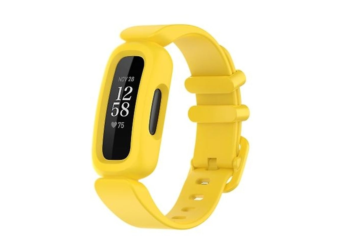 Pulseira De Relógio Lurelia Para Fitbit Ace 3 Silicone Integrado Amarelo