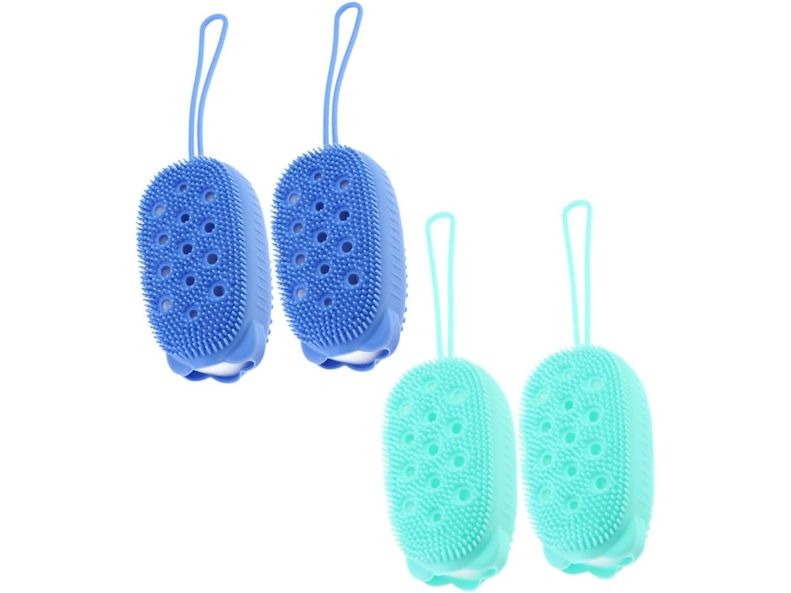 Lurelia Pack De 4 Escovas De Silicone Para Costas E Corpo, Silicone Macio, Pega Ergonómica E Massagem Suave