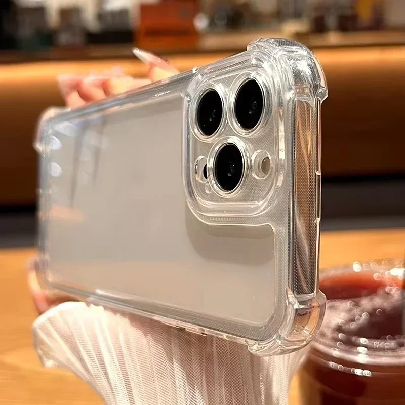 Capa Transparente À Prova De Choque Para Iphone 16 Plus (branco), Com Protetor De Lente E Capa Traseira Transparente Com Moldura Macia.