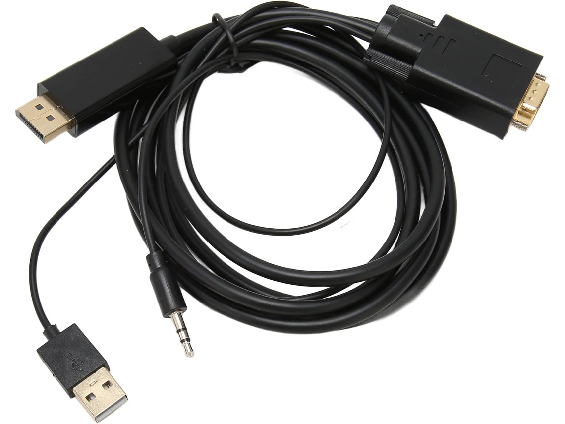 Cabo Vga Para Displayport Com Conector Ic De Chipset Integrado.
