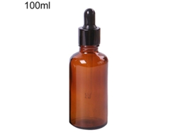Frasco de pipeta de vidro âmbar 2026, mini, 5ml/100ml, com seringa conta-gotas vazia para reagentes líquidos, óleos essenciais de laboratório e perfumes.
