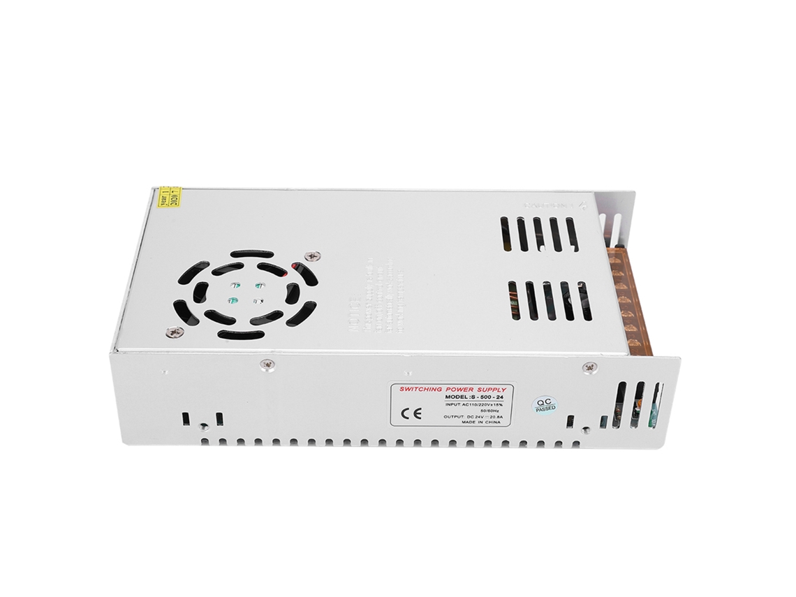 Adaptador de fonte de alimentação de interruptor de alumínio 24 V DC para displays de LED e impressoras 3D (S 500 24)
