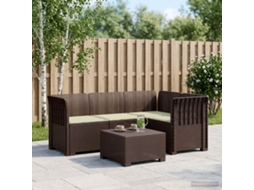 Vidaxl Sofá De Jardim Para 4 Pessoas Com Almofadas Visual Rattan Pp