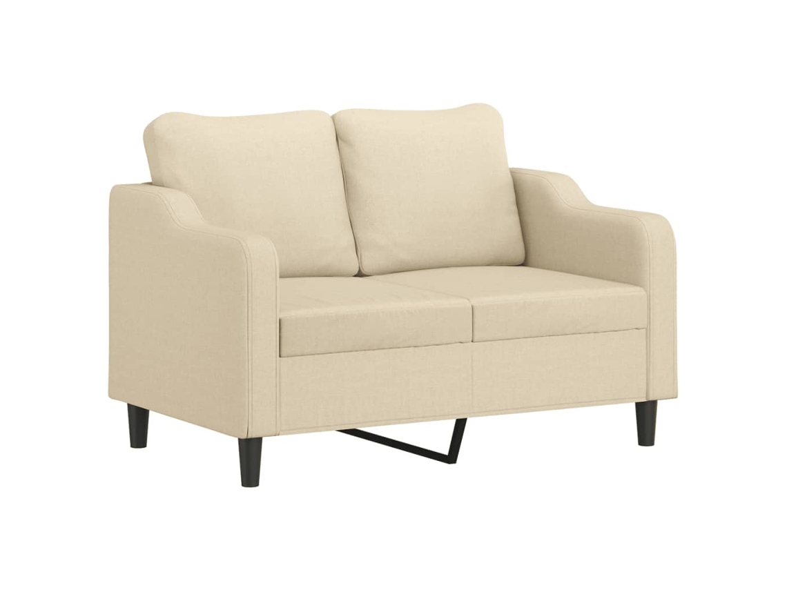 3 Pcs Conjunto de Sofás com Almofadas Tecido Cor Creme SYFAX