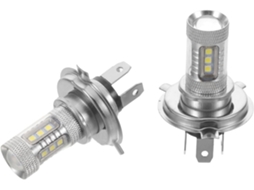 Kit Com 2 Lâmpadas De Neblina H4 80w Super Brilhantes, Brancas, De Alumínio, Da Topbathy, À Prova D Água, Para