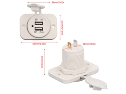 Carregador Veicular Dual Usb Laxiscreed Com Saidas 5v 2.1a E 1a Com Luz Indicadora Azul