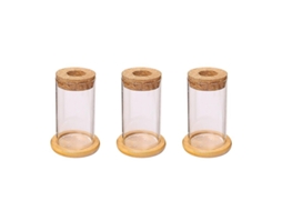 Vaso De Vidro Para Plantas Hidropônicas 3 Peças Com Base De Madeira Decorativo Mesa Casa Alto Qualidade
