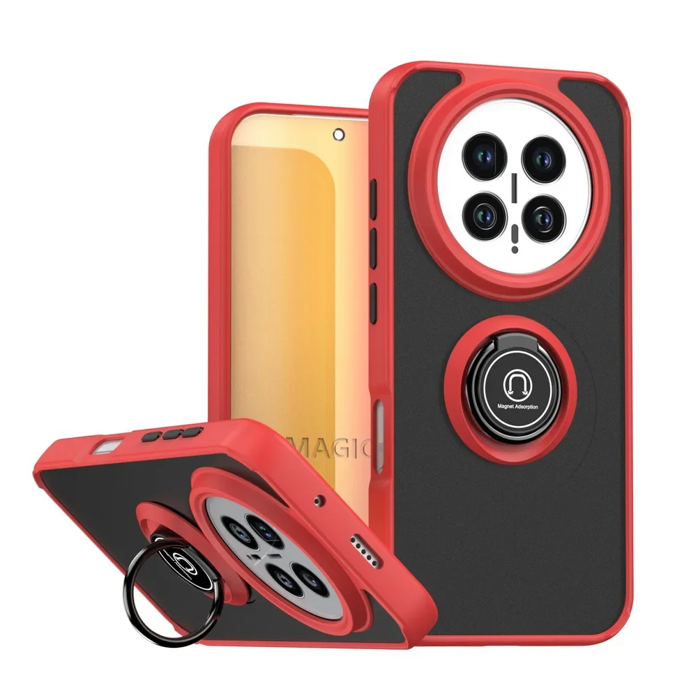 Capa Para Celular (vermelha, Honor X9b) Com Suporte Giratório, Anel De Fixação E Encaixe Para Carro, Capa Protetora À Prova De Quedas.
